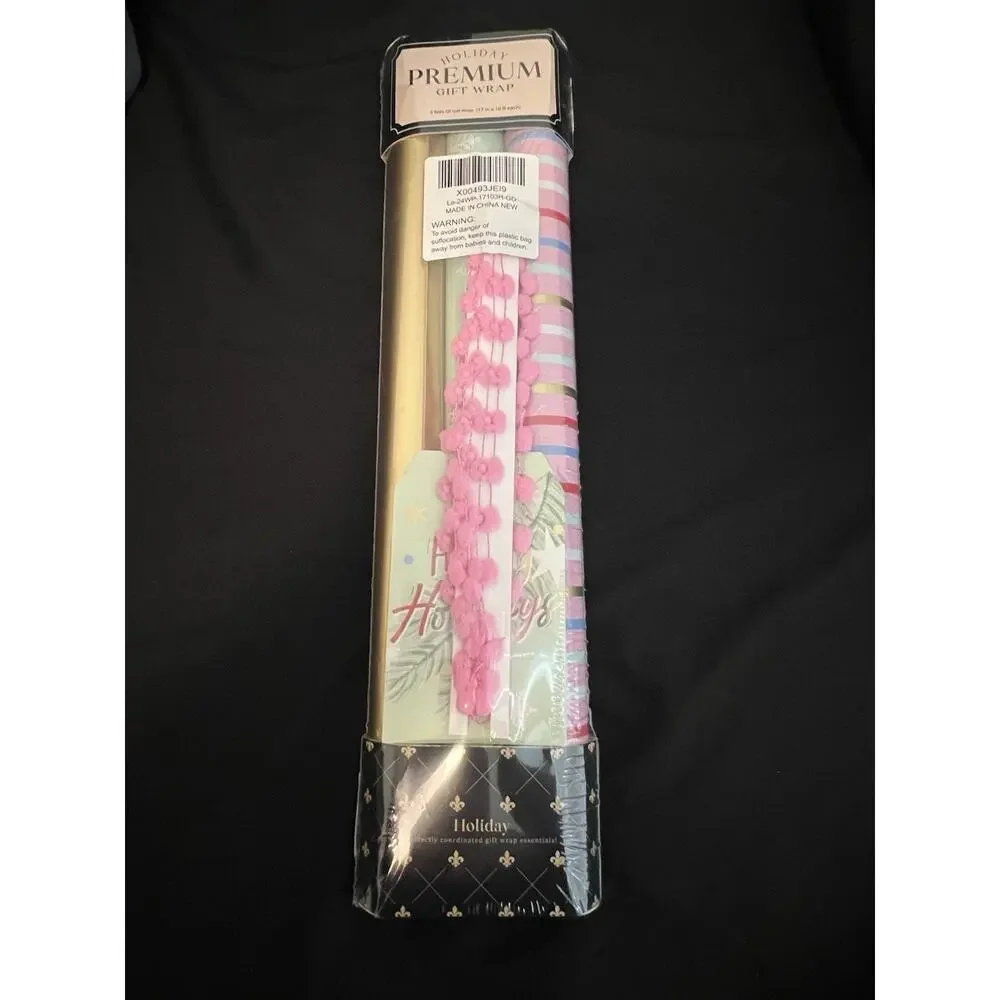 Premium Wrapping Paper Set NWT Holiday Gift Wrap With Tags